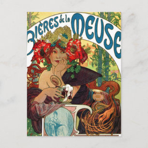 Alphonse Mucha Bieres De La Meuse Postcard