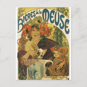 Alphonse Mucha - Bieres de la Muse Postcard