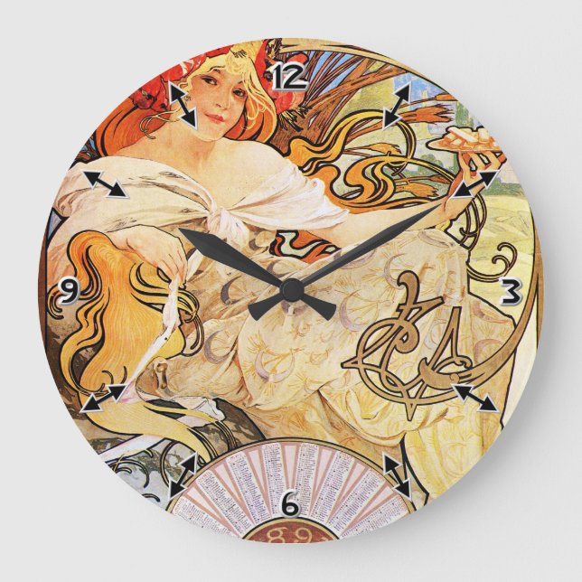 Alphonse Mucha Biscuits Lefevre-Utile Large Clock (Front)