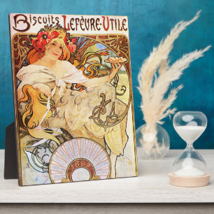 Alphonse Mucha Biscuits Lefevre-Utile Plaque