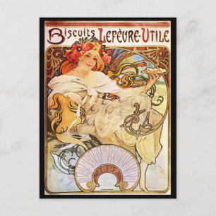 Alphonse Mucha Biscuits Lefevre-Utile Postcard
