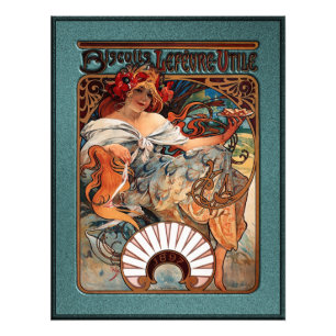 Alphonse Mucha Biscuits Lefevre-Utile Speckled Frm Photo Print