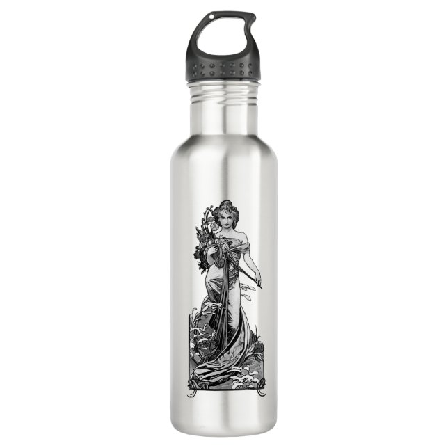 Alphonse Mucha Broken Blossoms 710 Ml Water Bottle (Front)