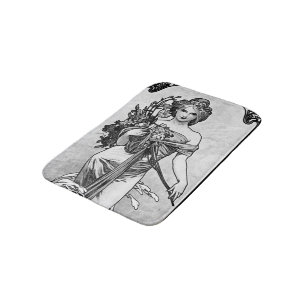 Alphonse Mucha Broken Blossoms Bath Mat