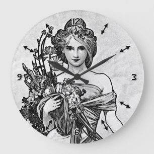 Alphonse Mucha Broken Blossoms Large Clock
