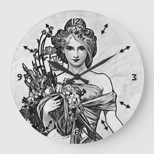Alphonse Mucha Broken Blossoms Large Clock (Front)