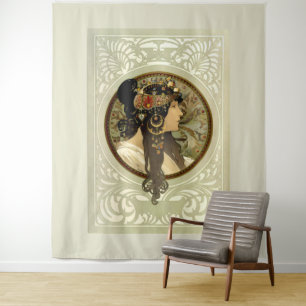 Alphonse Mucha - Byzantine Heads Brunette Tapestry