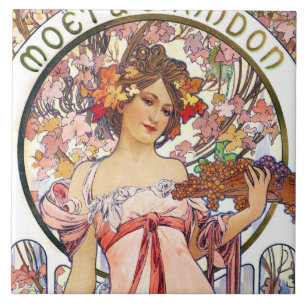 Alphonse Mucha Ceramic Tile