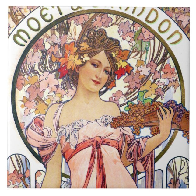 Alphonse Mucha Ceramic Tile (Front)