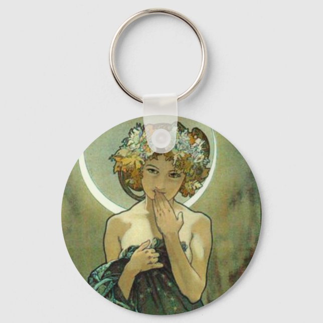 Alphonse Mucha Clair De Lune Key Ring (Front)