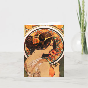 Alphonse Mucha Cow Slip Note Card