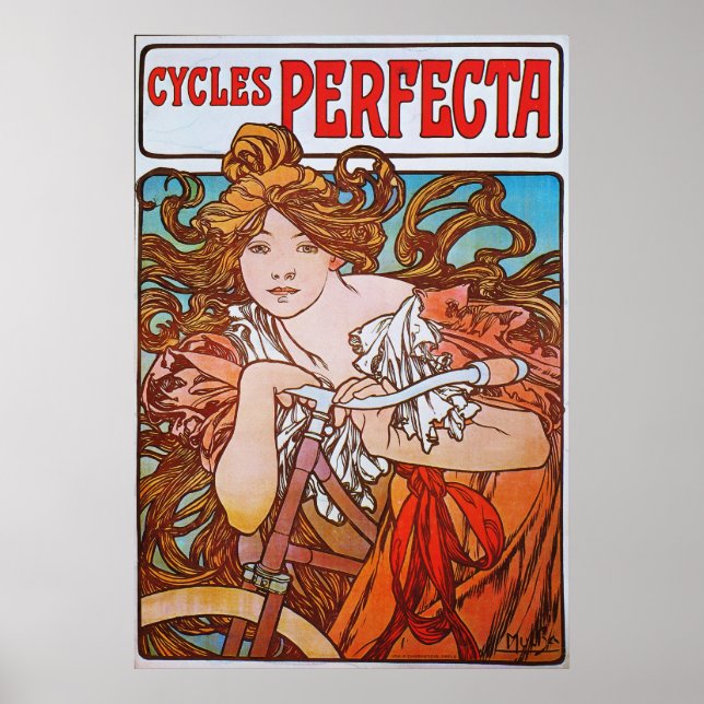 Alphonse Mucha. Cycles Perfecta, c.1897 Poster (Front)