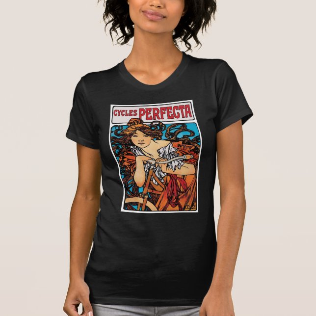 Alphonse Mucha - Cycles Perfecta Retro Art Nouveau T-Shirt (Front)