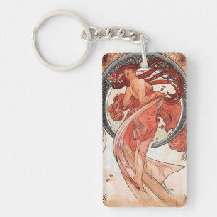 Alphonse Mucha Dance 1898 Art Nouveau Vintage Key Ring