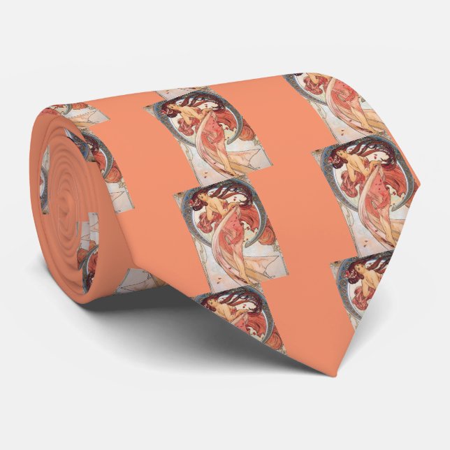 Alphonse Mucha , "Dance" Tie (Rolled)