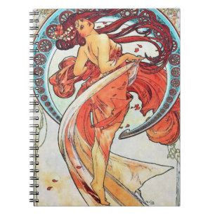 Alphonse Mucha Dance Vintage Art Nouveau Painting Notebook