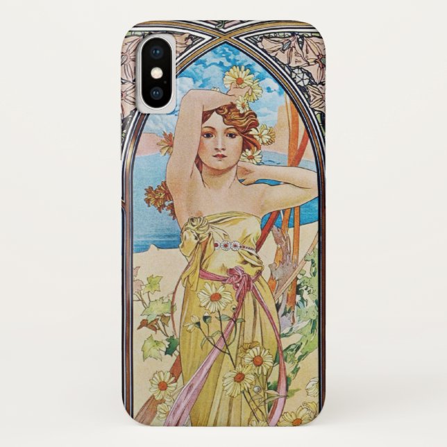 Alphonse Mucha Daybreak Art Nouveau Case-Mate iPhone Case (Back)