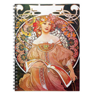Alphonse Mucha Daydream Floral Vintage Art Nouveau Notebook