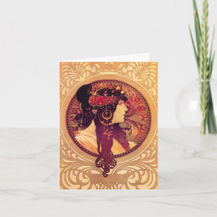 Alphonse Mucha Donna Orechini Note Card