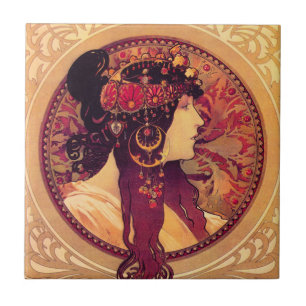 Alphonse Mucha Donna Orechini Tile