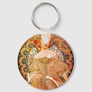 Alphonse Mucha Dreaming (Reverie) Key Ring