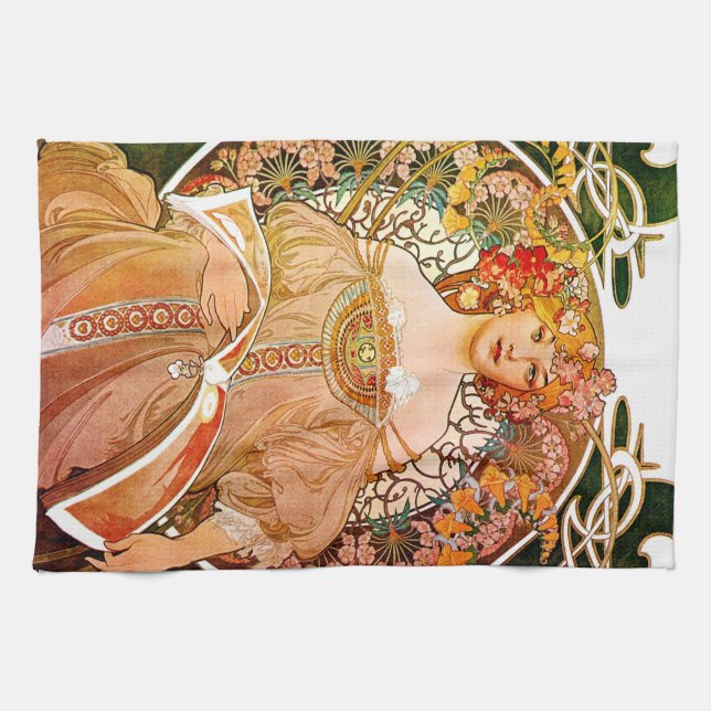 Alphonse Mucha Dreaming (Reverie) Tea Towel (Horizontal)