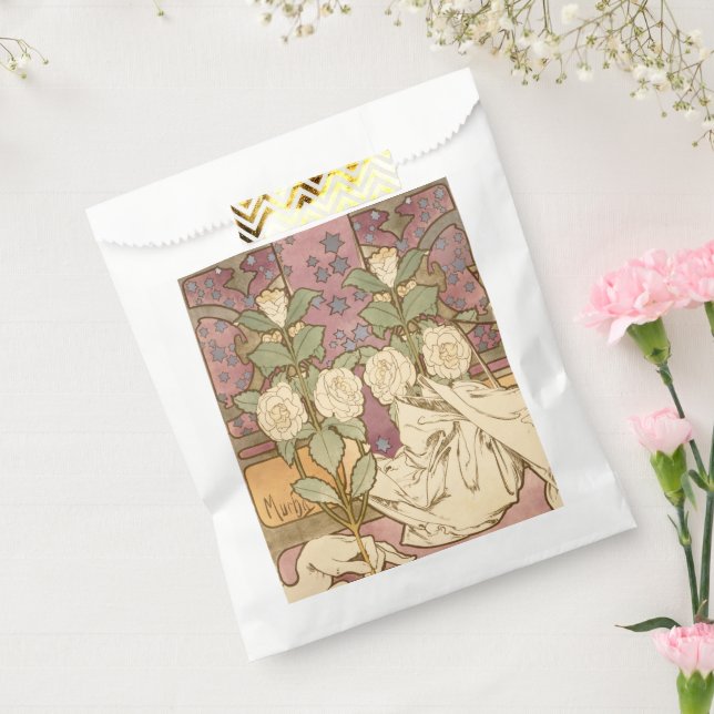Alphonse Mucha Elegant Art Nouveau Stars Camellia  Favour Bag (Sealed)