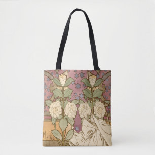 Alphonse Mucha Elegant Art Nouveau Stars Camellia Tote Bag