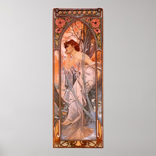 Alphonse Mucha Evening Reverie Poster (Front)