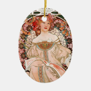 Alphonse Mucha F. Champenois Ceramic Tree Decoration
