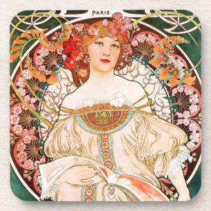 Alphonse Mucha F. Champenois Coasters