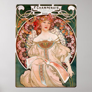 Alphonse Mucha - F. Champenois Imprimeur-Editeu Poster