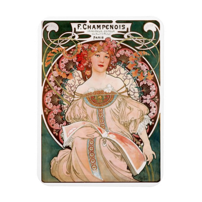Alphonse Mucha F. Champenois Magnet (Vertical)