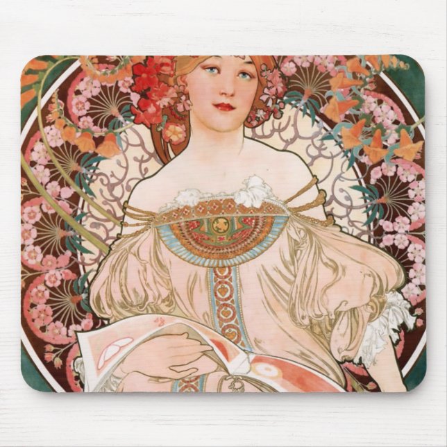 Alphonse Mucha F. Champenois Mouse Pad (Front)