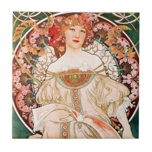 Alphonse Mucha F. Champenois Tile
