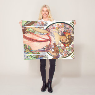 Alphonse Mucha Fleece Blanket