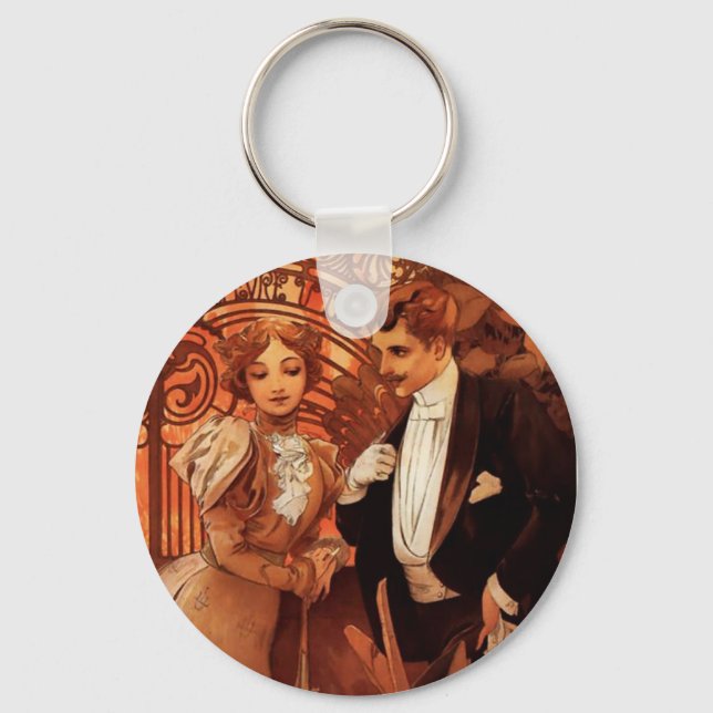 Alphonse Mucha Flirt Key Chain (Front)