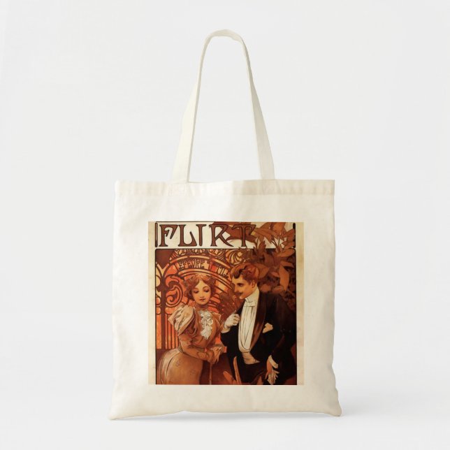 Alphonse Mucha Flirt Tote Bag (Front)