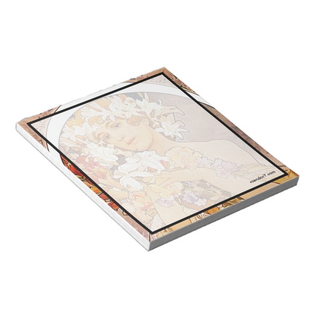 Alphonse Mucha Flower Notepad (Angled)