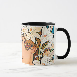 Alphonse Mucha - Flower - Retro Art Nouveau Mug