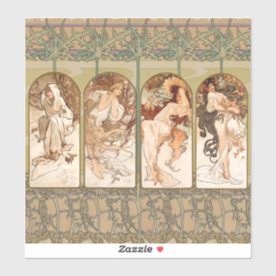 Alphonse Mucha Four Seasons 1897 Art Nouveau Panel