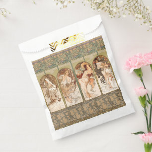 Alphonse Mucha Four Seasons 1897 Art Nouveau Panel Favour Bag