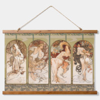 Alphonse Mucha Four Seasons 1897 Art Nouveau Panel