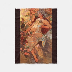 Alphonse Mucha, Four Seasons, Autumn Fleece Blanket