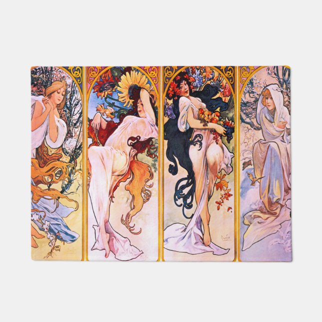 Alphonse Mucha - Four Seasons Doormat (Front)