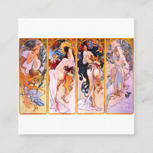 Alphonse Mucha - Four Seasons Square Business Card