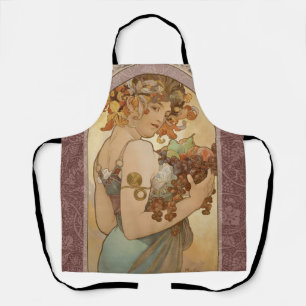 Alphonse Mucha Fruit Art Nouveau Vintage Maiden Apron