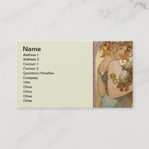 Alphonse Mucha Fruit Art Nouveau Vintage Maiden Business Card