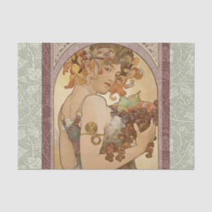 Alphonse Mucha Fruit Art Nouveau Vintage Maiden Tissue Paper