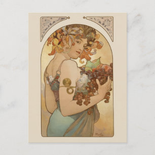 Alphonse Mucha Fruit CC0405 Art Nouveau Postcard